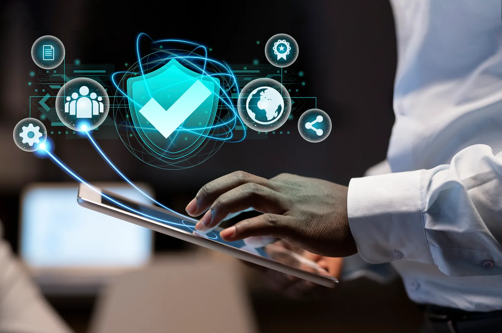 IoT security architecture protecting connected devices, cloud platforms, and enterprise data systems.