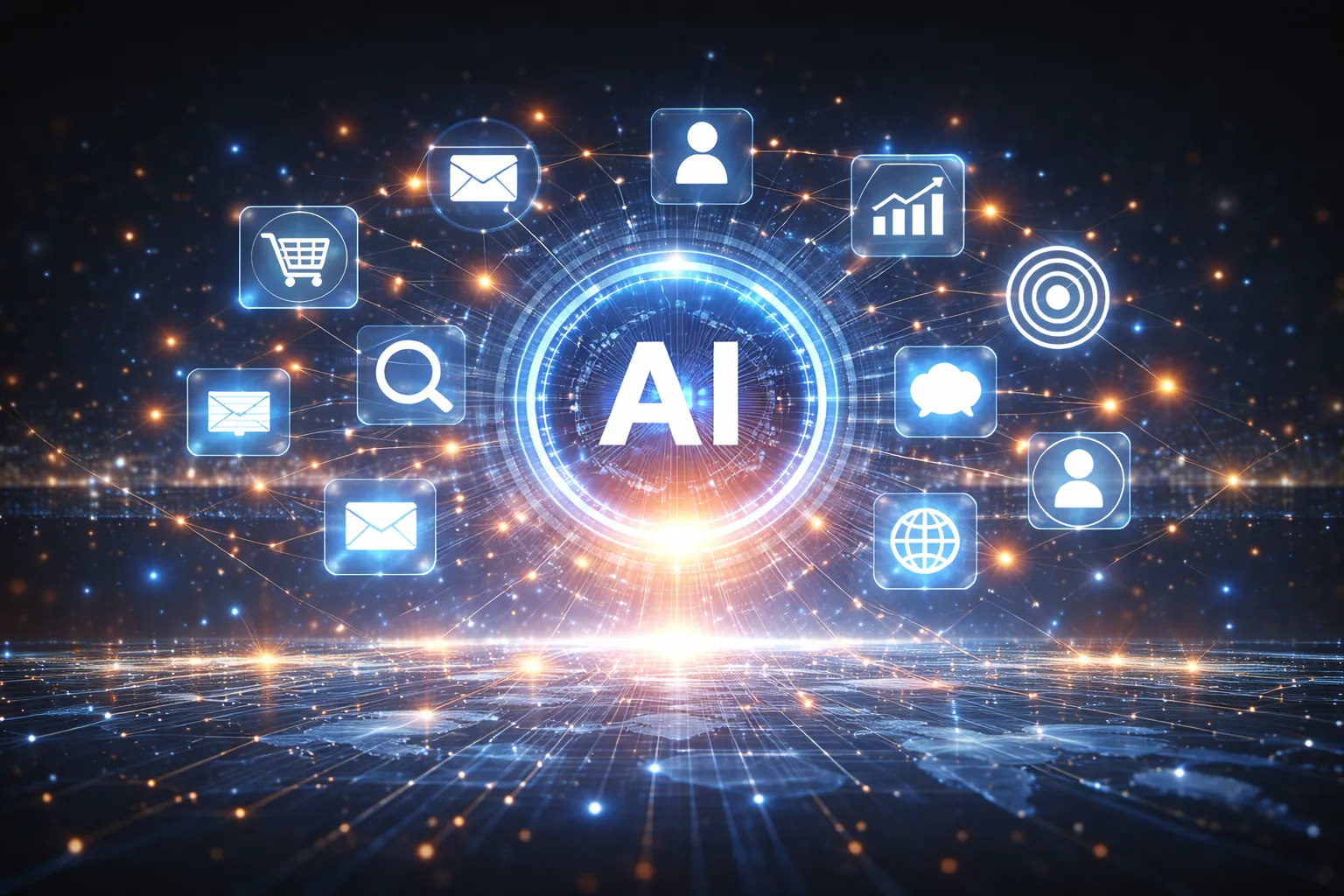 Ilustrasi analisis perilaku audiens menggunakan AI dalam marketing