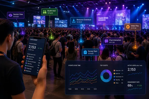 AI menganalisis perilaku pengunjung di event menggunakan heatmap dan pelacakan pergerakan secara real-time