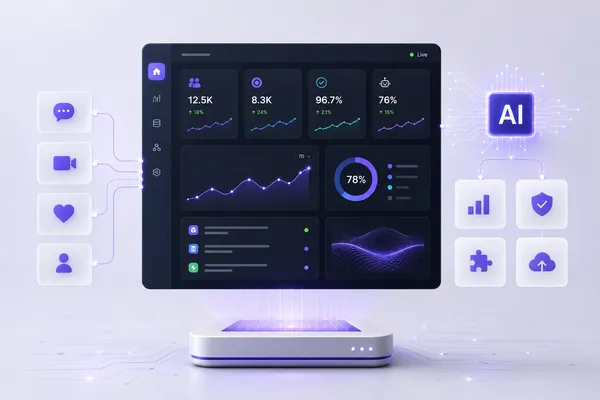 Dashboard custom AI app development untuk solusi bisnis modern